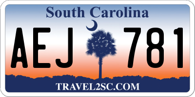 SC license plate AEJ781