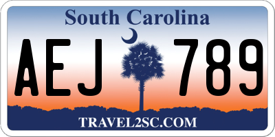 SC license plate AEJ789