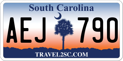SC license plate AEJ790