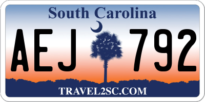 SC license plate AEJ792