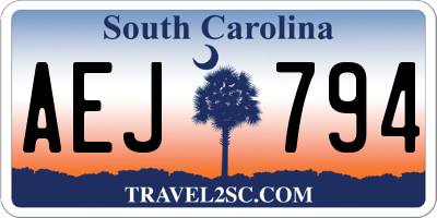SC license plate AEJ794