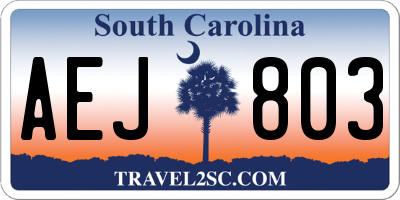 SC license plate AEJ803