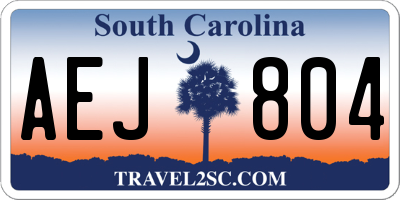 SC license plate AEJ804