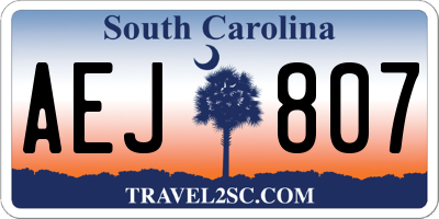 SC license plate AEJ807