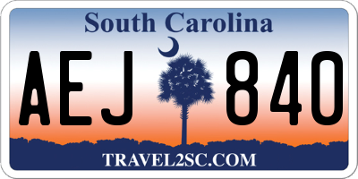 SC license plate AEJ840
