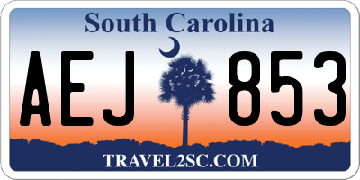 SC license plate AEJ853