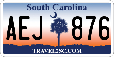 SC license plate AEJ876
