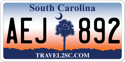 SC license plate AEJ892