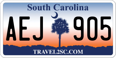 SC license plate AEJ905