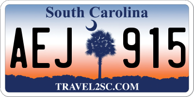 SC license plate AEJ915