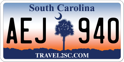 SC license plate AEJ940