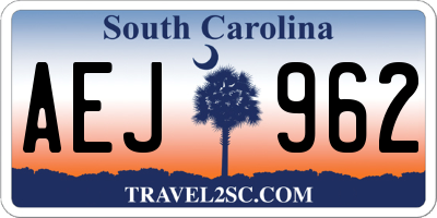 SC license plate AEJ962