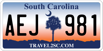 SC license plate AEJ981