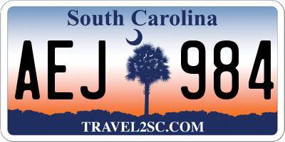 SC license plate AEJ984