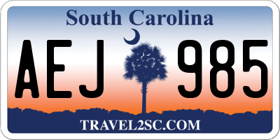 SC license plate AEJ985