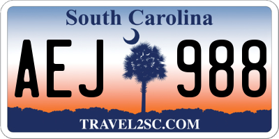 SC license plate AEJ988