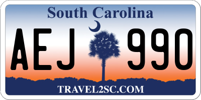 SC license plate AEJ990