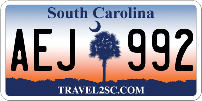 SC license plate AEJ992
