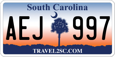 SC license plate AEJ997