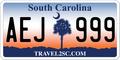 SC license plate AEJ999