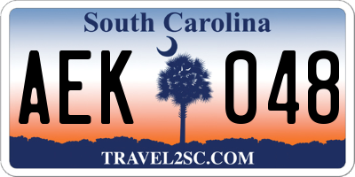 SC license plate AEK048