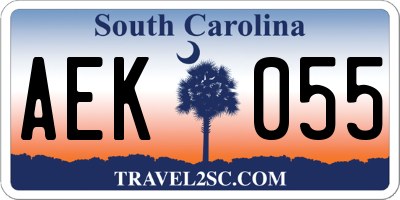 SC license plate AEK055