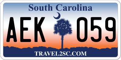 SC license plate AEK059