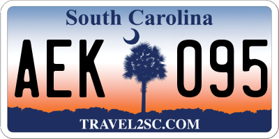 SC license plate AEK095
