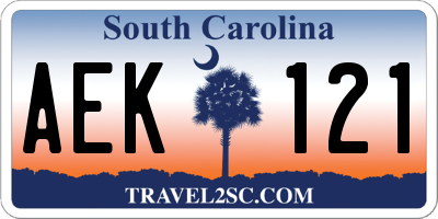 SC license plate AEK121