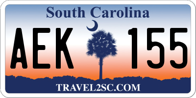SC license plate AEK155