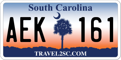 SC license plate AEK161