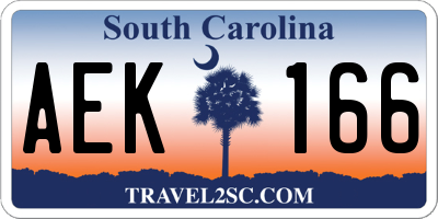 SC license plate AEK166