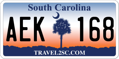 SC license plate AEK168