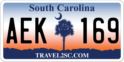 SC license plate AEK169