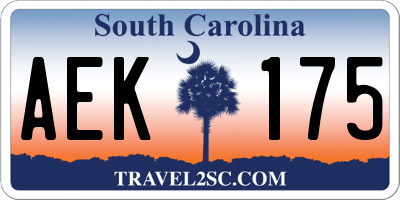 SC license plate AEK175