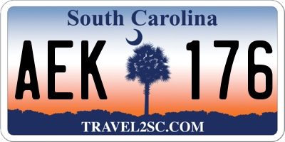 SC license plate AEK176