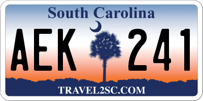 SC license plate AEK241