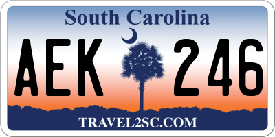 SC license plate AEK246
