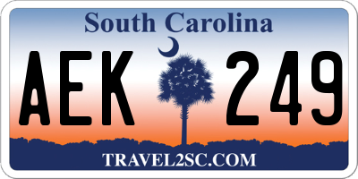 SC license plate AEK249