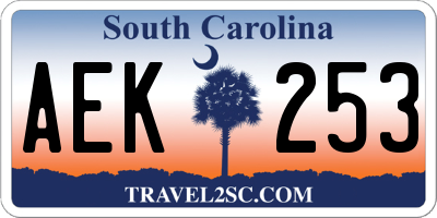 SC license plate AEK253