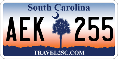 SC license plate AEK255
