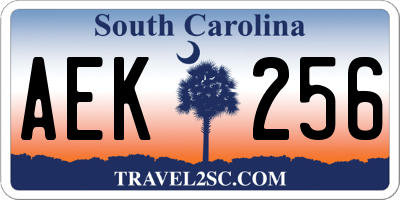 SC license plate AEK256