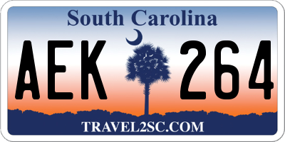 SC license plate AEK264