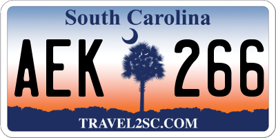 SC license plate AEK266