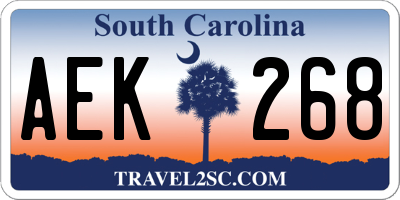 SC license plate AEK268