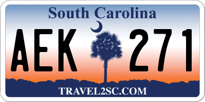 SC license plate AEK271