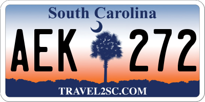 SC license plate AEK272