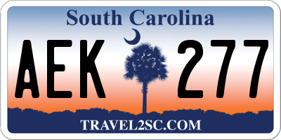 SC license plate AEK277