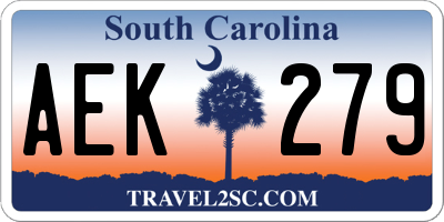SC license plate AEK279
