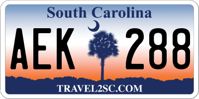 SC license plate AEK288